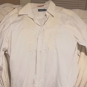 Long sleeve embroidery dress shirt